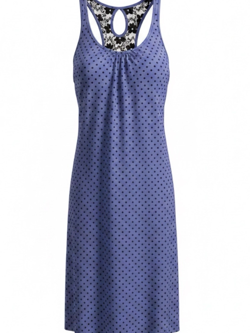Apt. 9 Lavender Polka Dot Racerback Chemise with Lace Back